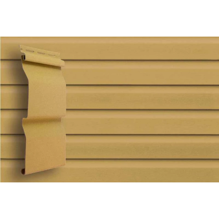 Виниловый сайдинг двухслойный Grand Line Корабельная доска Слим Кремовый 3.00