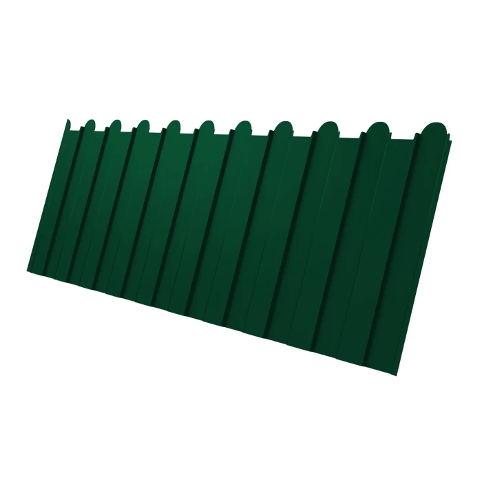 Профнастил фигурный C8 0.45 Полиэстер с пленкой RAL 6005 Зеленый мох